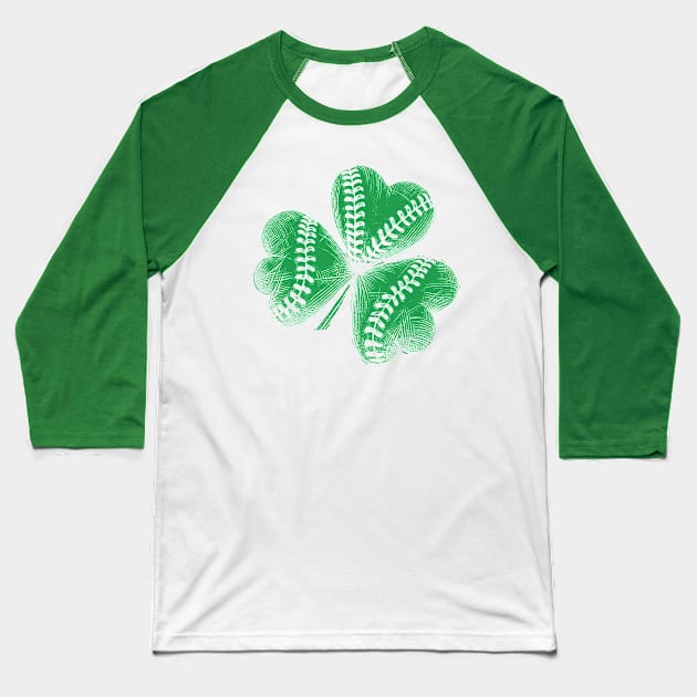 St. Patrick's Baseball Softball Shamrock Baseball Stitches Cute Baseball Lover Baseball T-Shirt by TeeCreations